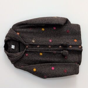 Las Americas 100% Wool Hand Knitted in Ecuador Button Pocket Cardigan Sweater